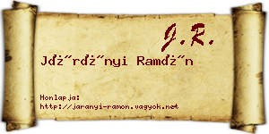 Járányi Ramón névjegykártya